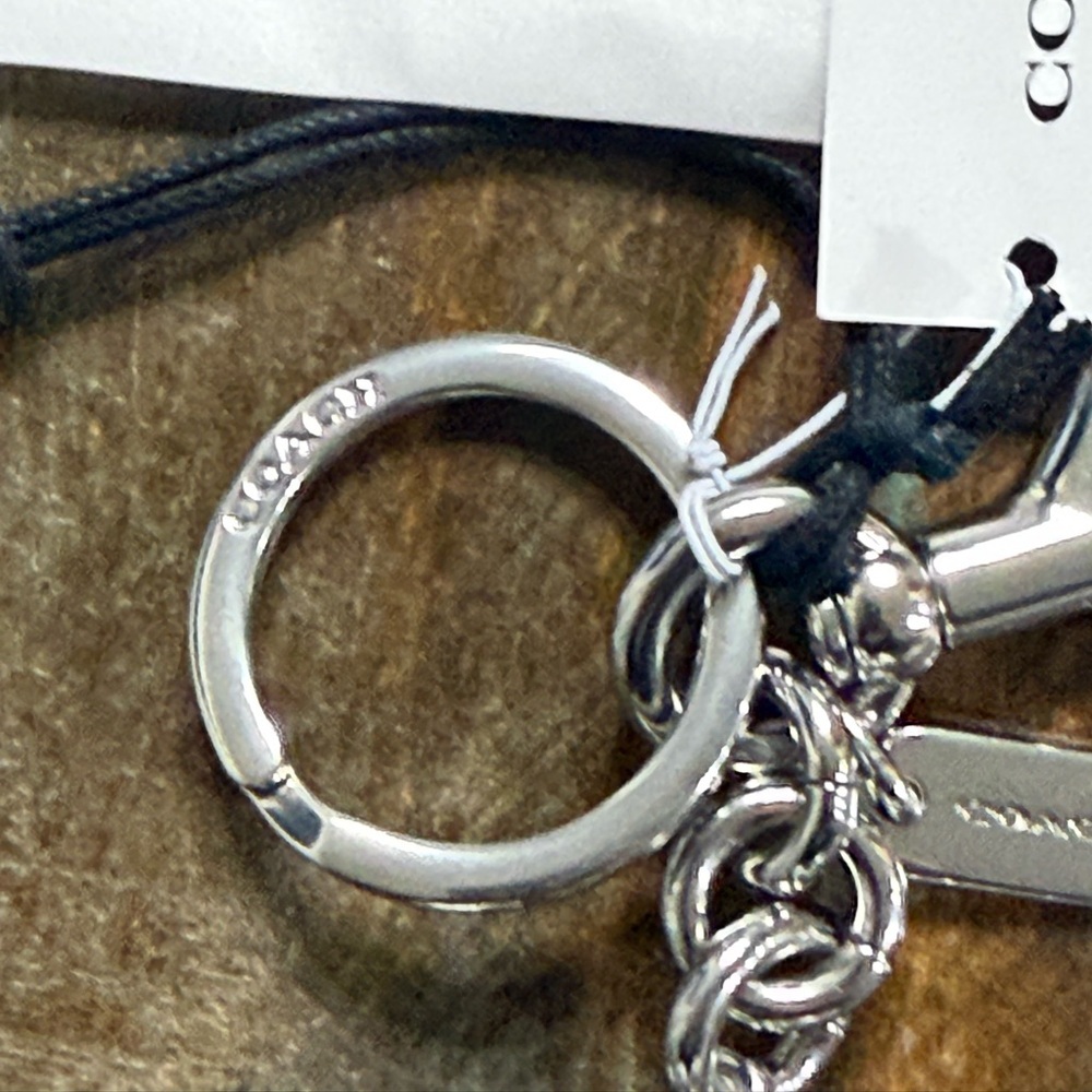 Coach Glitter Cherry Silver Tone Bag Charm Keychain NWT - Picture 3 of 5